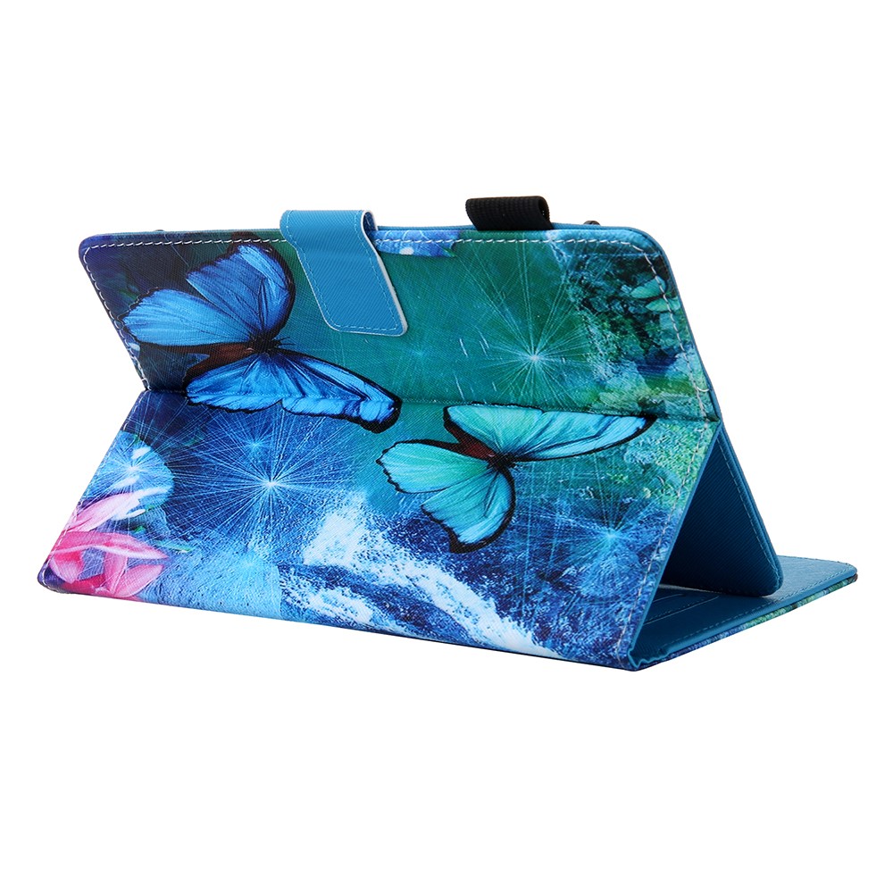 Padrão Universal De 10 Polegadas Impressão PU Couro + TPU Stand Tablet Case Para Ipad 9,7 Polegadas (2018) Etc. - Cachoeira E Borboleta-3