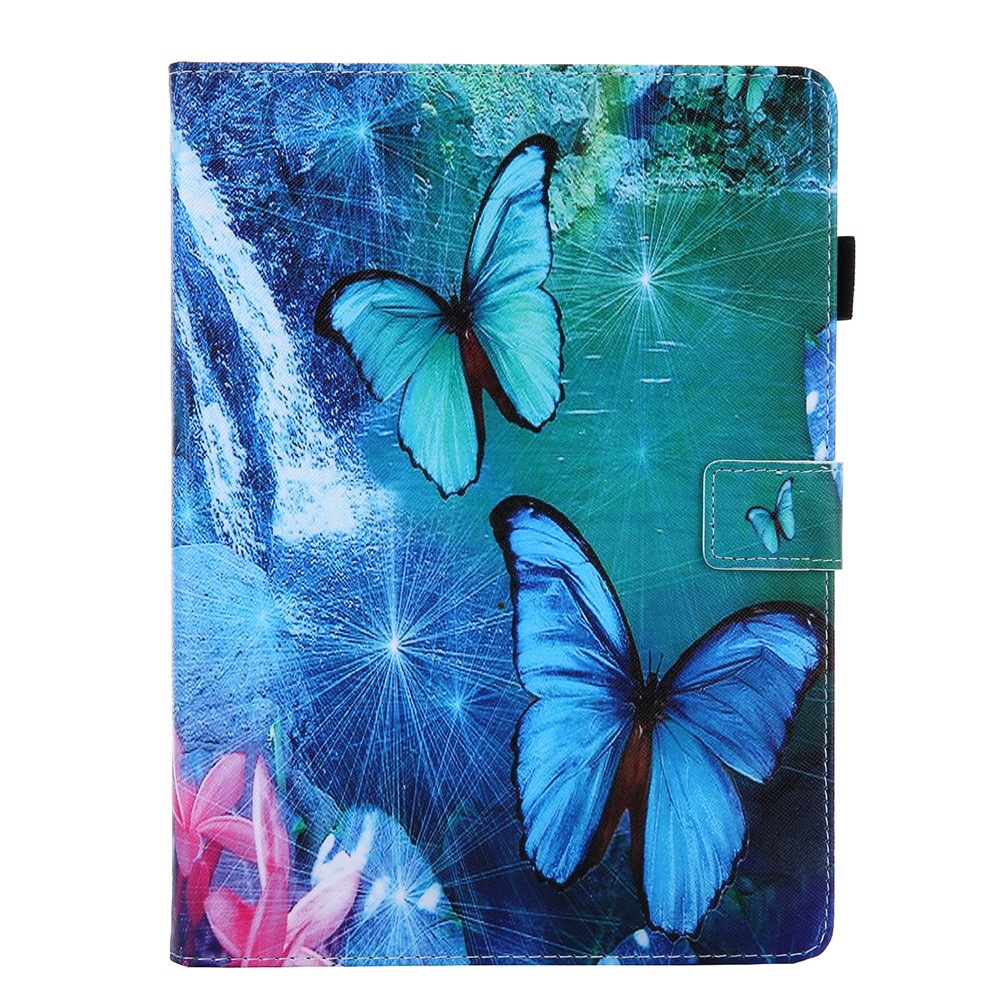 Padrão Universal De 10 Polegadas Impressão PU Couro + TPU Stand Tablet Case Para Ipad 9,7 Polegadas (2018) Etc. - Cachoeira E Borboleta-4