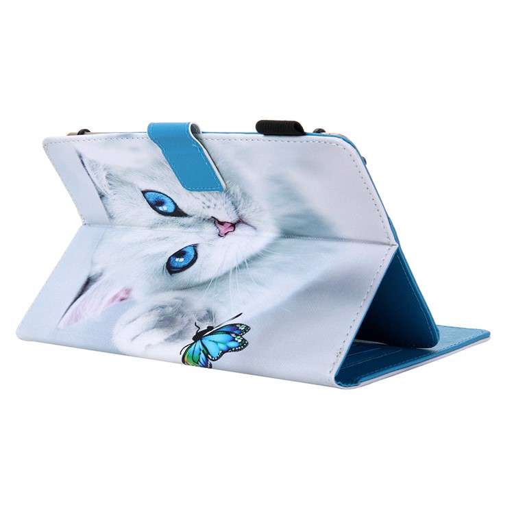 Impressão Padrão Universal PU Couro Stand Tablet Capa Para Tablets De 8 Polegadas - Gato-3