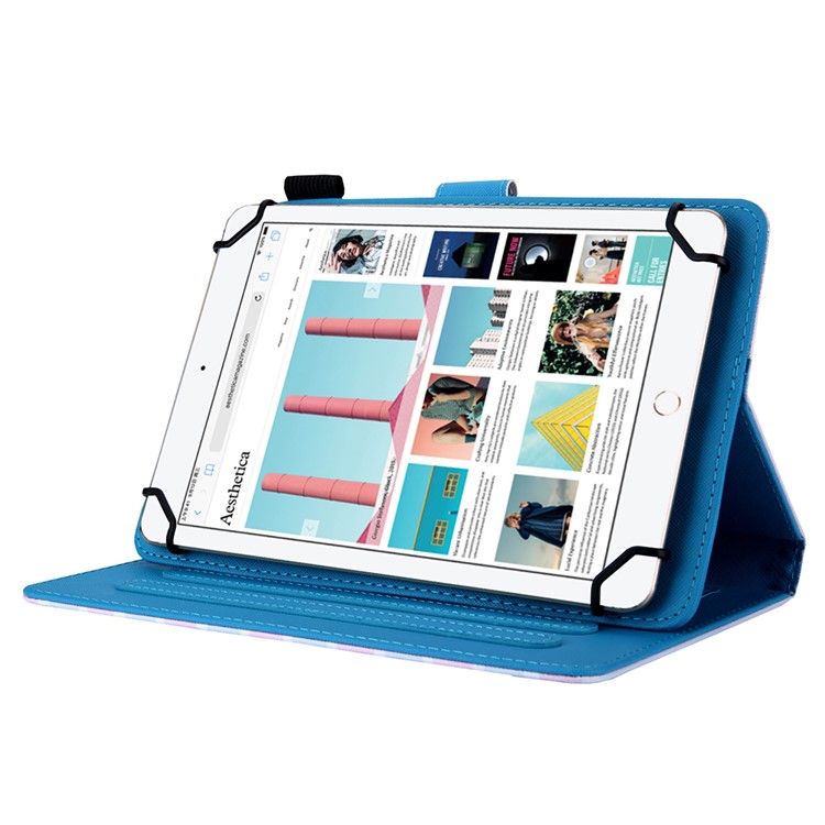 Impressão Padrão Universal PU Couro Stand Tablet Capa Para Tablets De 8 Polegadas - Gato-5