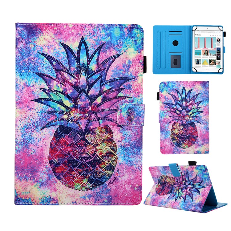 Universal Pattern Printing PU Leather Stand Tablet Cover for 8 inch Tablets - Pineapple-1