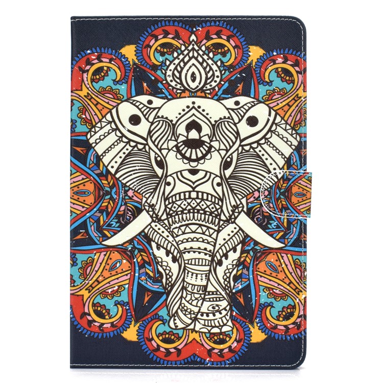 Modèle Universel Impression Coque En Cuir PU Stand Portefeuille Pour Tablettes De 8 Pouces - L'éléphant-2