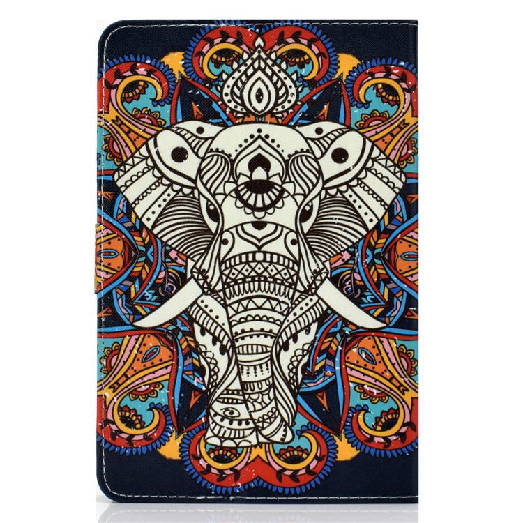 Modèle Universel Impression Coque En Cuir PU Stand Portefeuille Pour Tablettes De 8 Pouces - L'éléphant-3