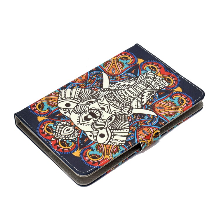 Modèle Universel Impression Coque En Cuir PU Stand Portefeuille Pour Tablettes De 8 Pouces - L'éléphant-6