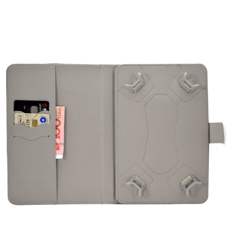 Modèle Universel Impression Coque En Cuir PU Stand Portefeuille Pour Tablettes De 8 Pouces - L'éléphant-7
