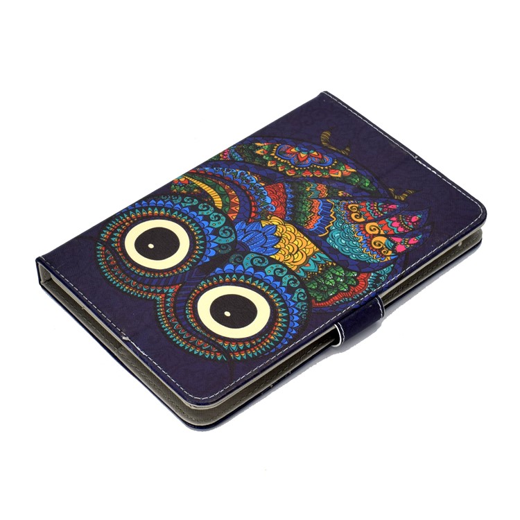 Modèle Universel Impression Coque En Cuir PU Stand Portefeuille Pour Tablettes De 8 Pouces - Hibou-6