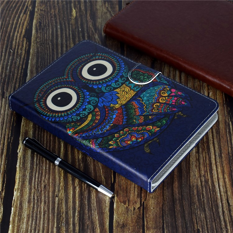 Modèle Universel Impression Coque En Cuir PU Stand Portefeuille Pour Tablettes De 8 Pouces - Hibou-8