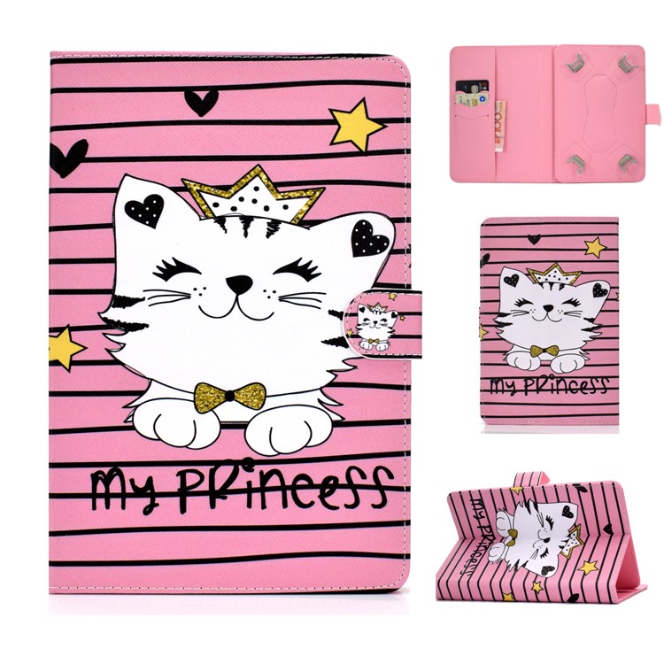Universal Pattern Printing PU Leather Stand Wallet Shell for 8 inch Tablets - Cat-1