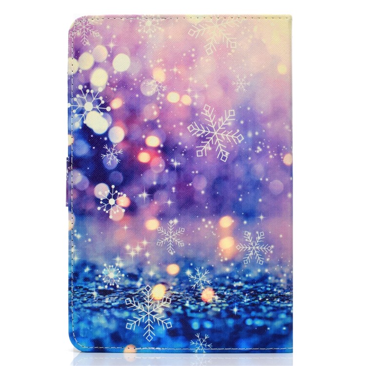 Tampa da Carteira de Estojo de Couro Para Impressão de Padrões Universais Para Comprimido de 7 Polegadas Para 7 Polegadas - Luz e Floco de Neve-3