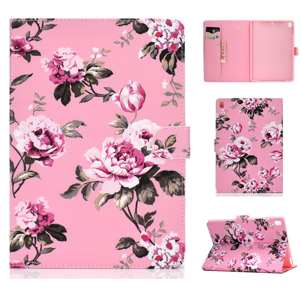 Étui En Cuir À Motifs Pour Tablette Pour Ipad Air (2013) / Air 2 / Pro 9,7 Pouces (2016) / 9,7 Pouces (2017) / (2018) - Fleur-1