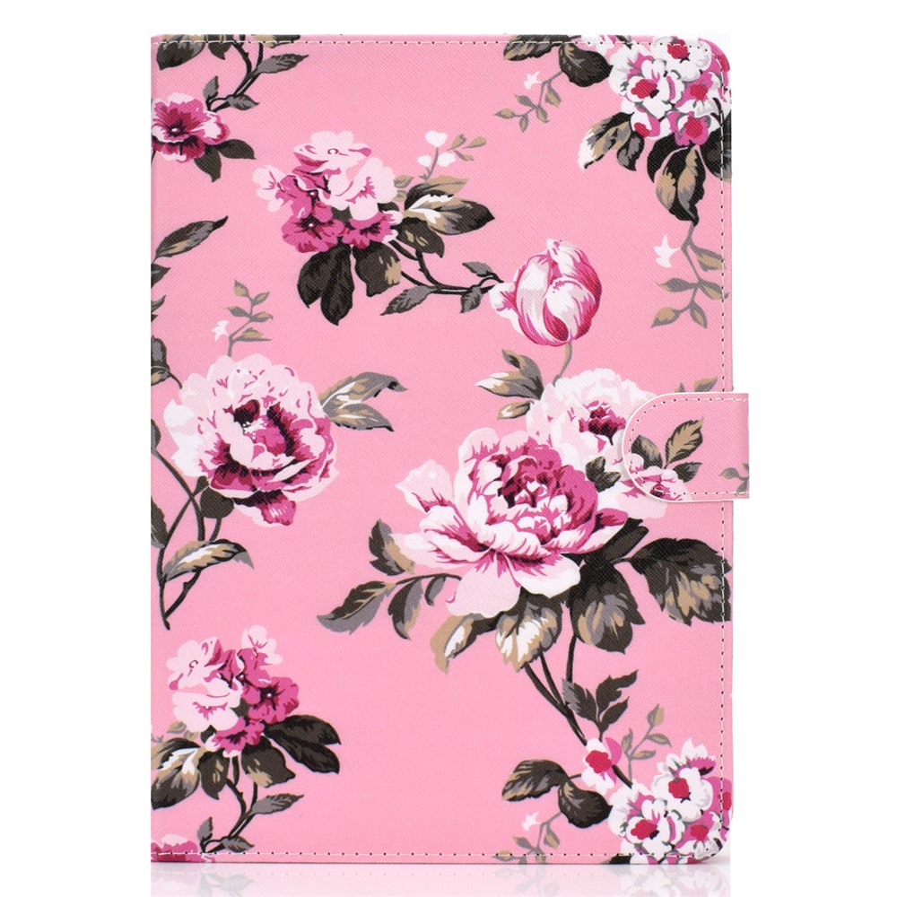 Étui En Cuir À Motifs Pour Tablette Pour Ipad Air (2013) / Air 2 / Pro 9,7 Pouces (2016) / 9,7 Pouces (2017) / (2018) - Fleur-2