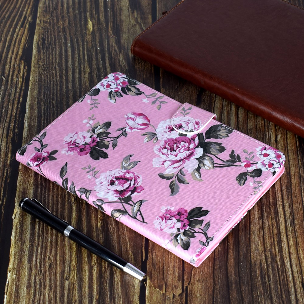 Étui En Cuir À Motifs Pour Tablette Pour Ipad Air (2013) / Air 2 / Pro 9,7 Pouces (2016) / 9,7 Pouces (2017) / (2018) - Fleur-8
