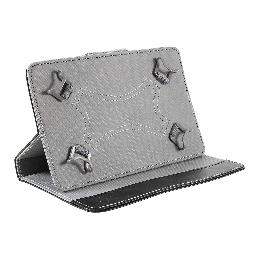 Caja de Cuero de Textura de Caballo Loco Cubierta de Tableta Universal Para Tabletas de 10 Pulgadas - Rosa - Negro