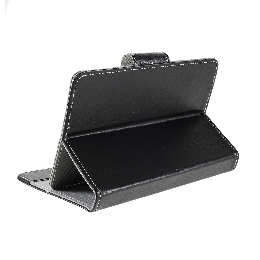 Caja de Cuero de Textura de Caballo Loco Cubierta de Tableta Universal Para Tabletas de 10 Pulgadas - Rosa - Negro