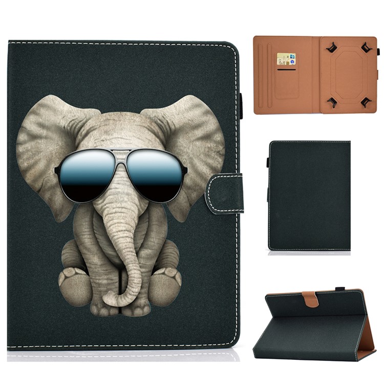 Universal Pattern Printing Leather Tablet Cover Case for 8-inch Tablets - Elephant-1