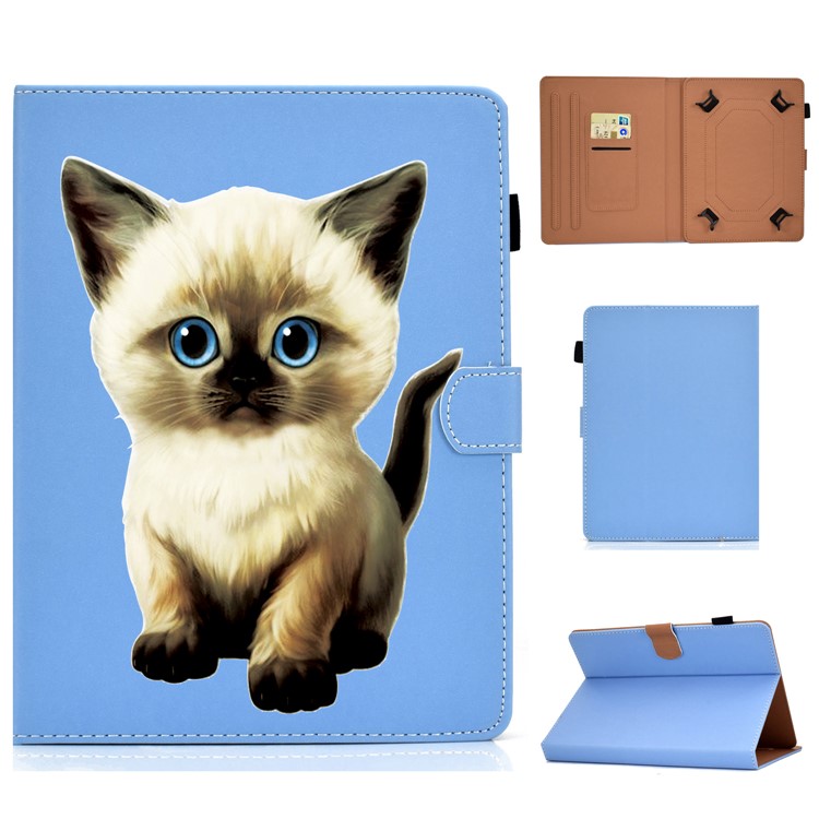 Universal Pattern Printing Leather Tablet Cover Case for 8-inch Tablets - Cute Cat-1