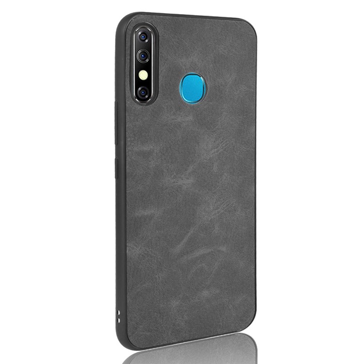 PU Leather Coated TPU + PC Combo Case for Infinix Hot 8 (X650) - Black-3