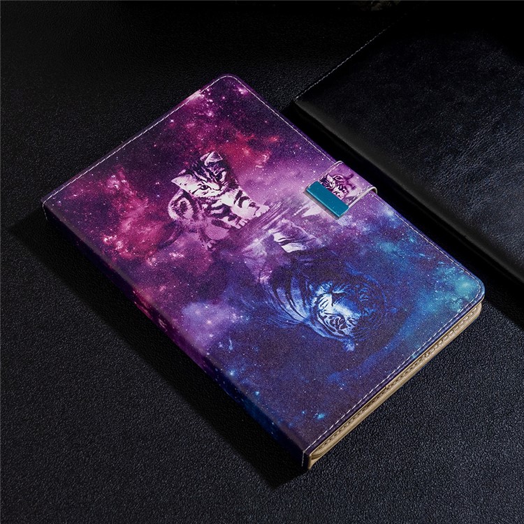Pattern Printing Universal Wallet Leather Tablet Cover for 8-inch Tablet PC - Cat and Tiger Reflection-12