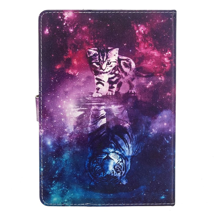 Pattern Printing Universal Wallet Leather Tablet Cover for 8-inch Tablet PC - Cat and Tiger Reflection-3