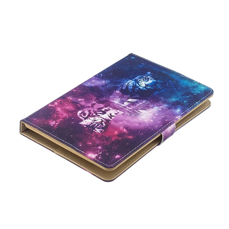 Pattern Printing Universal Wallet Leather Tablet Cover for 8-inch Tablet PC - Cat and Tiger Reflection-5