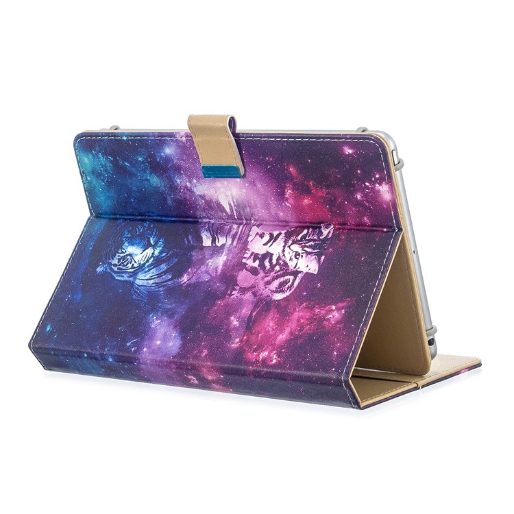 Pattern Printing Universal Wallet Leather Tablet Cover for 8-inch Tablet PC - Cat and Tiger Reflection-6