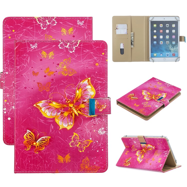 Impressão Padrão Carteira Universal Cobertura Tablet Couro Para PC Tablet De 8 Polegadas - Borboletas-1