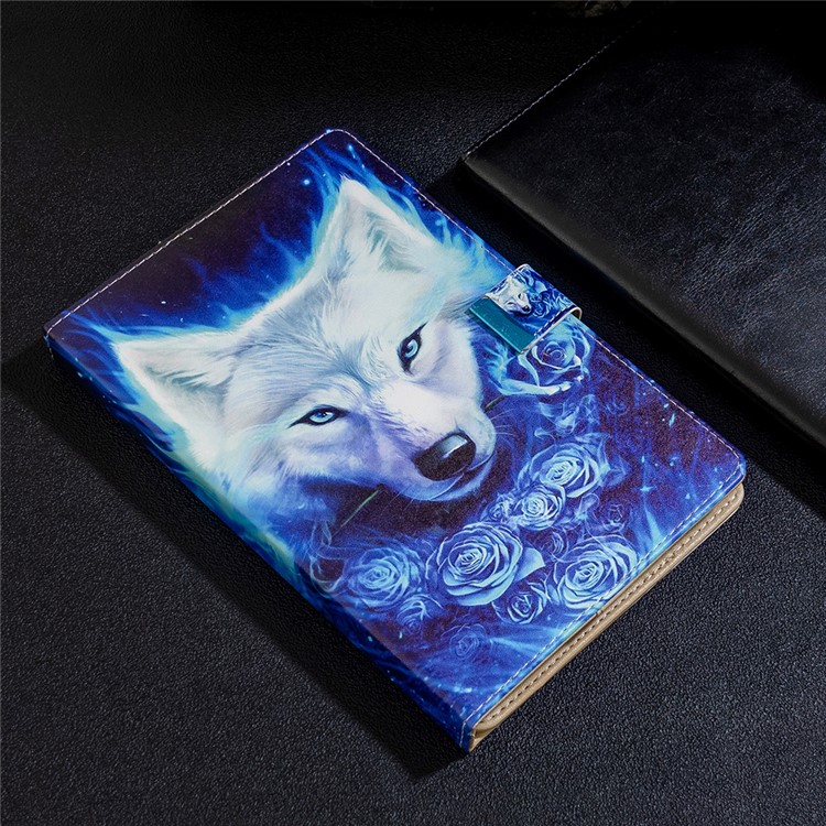 Pattern Printing Universal Wallet Leather Tablet Cover for 8-inch Tablet PC - Wolf-10