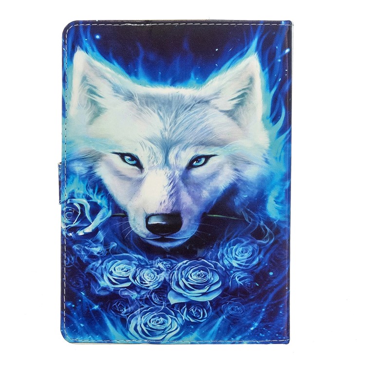 Pattern Printing Universal Wallet Leather Tablet Cover for 8-inch Tablet PC - Wolf-3