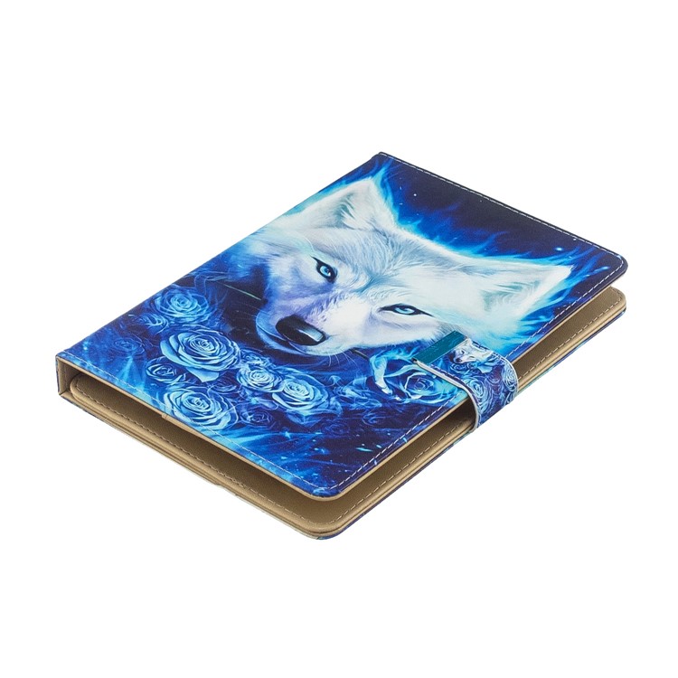 Pattern Printing Universal Wallet Leather Tablet Cover for 8-inch Tablet PC - Wolf-4