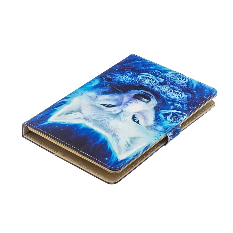 Pattern Printing Universal Wallet Leather Tablet Cover for 8-inch Tablet PC - Wolf-5