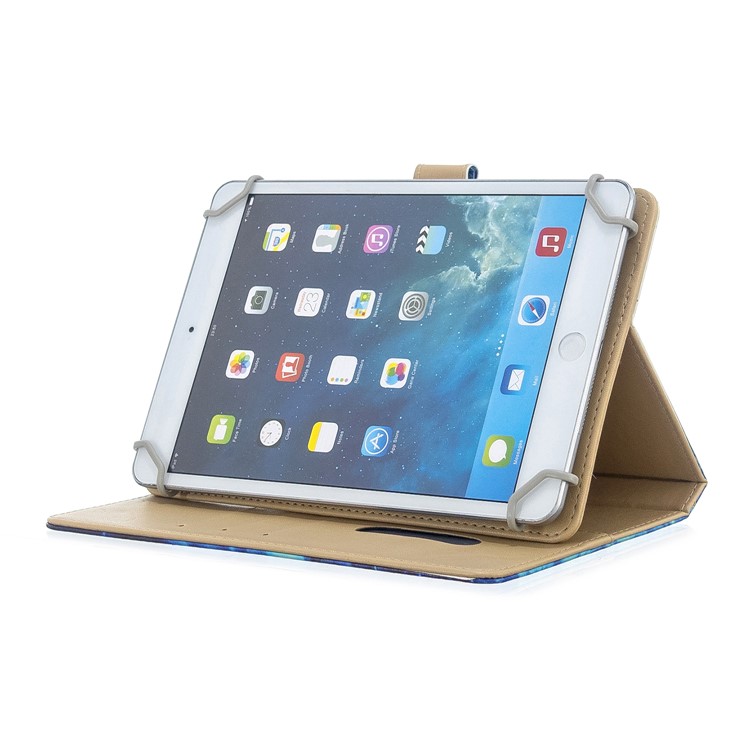 Pattern Printing Universal Wallet Leather Tablet Cover for 8-inch Tablet PC - Wolf-7