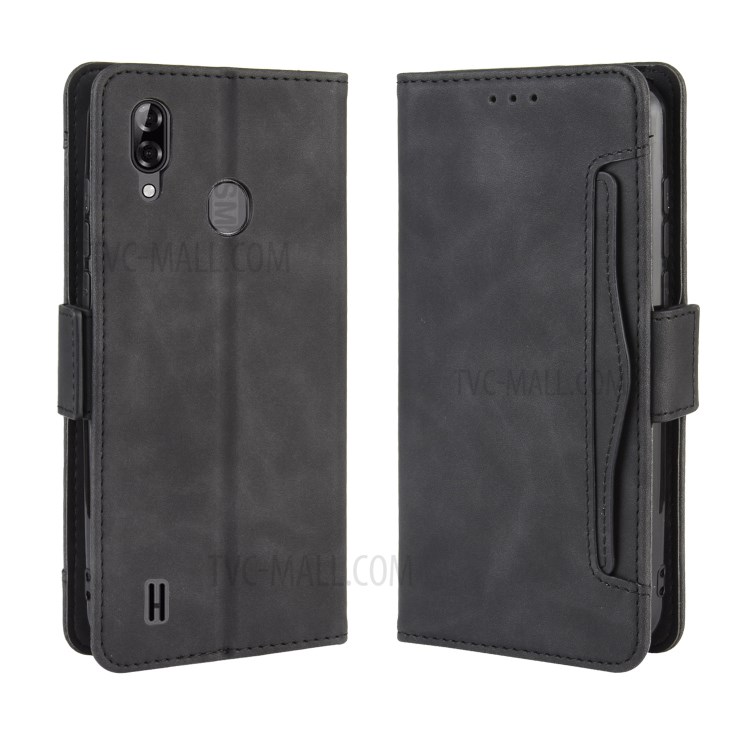 Wallet Stand Flip Leather Phone Shell for Blackview A60 Pro - Black-2