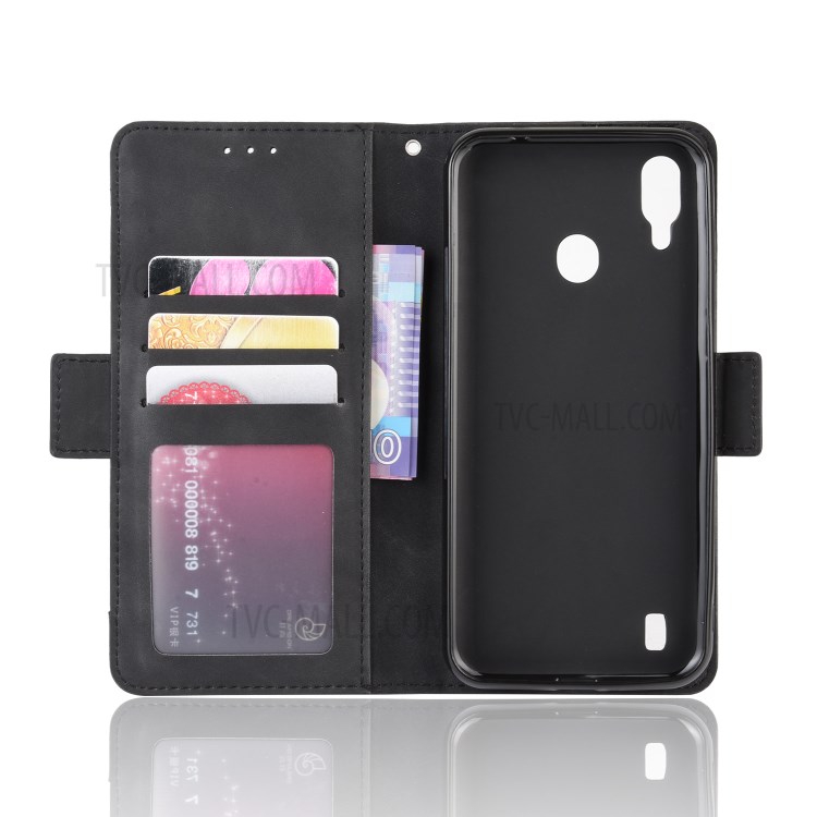 Wallet Stand Flip Leather Phone Shell for Blackview A60 Pro - Black-4