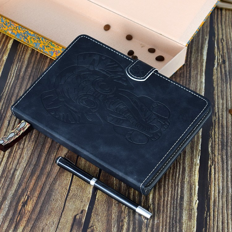 Imprinted Elephant Pattern Universal Leather Stand Shell for 10-inch Tablet PC - Black-10