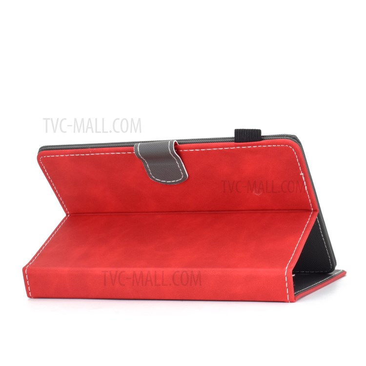 Impressas Elefante Padrão Shell Estande Couro Universal Para PC Tablet De 10 Polegadas - Vermelho-7