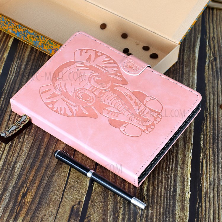 Caso Titular De La Tarjeta De Piel Universal Patrón Elefante Impreso Para PC Tablet 8 Pulgadas - Rosado-10