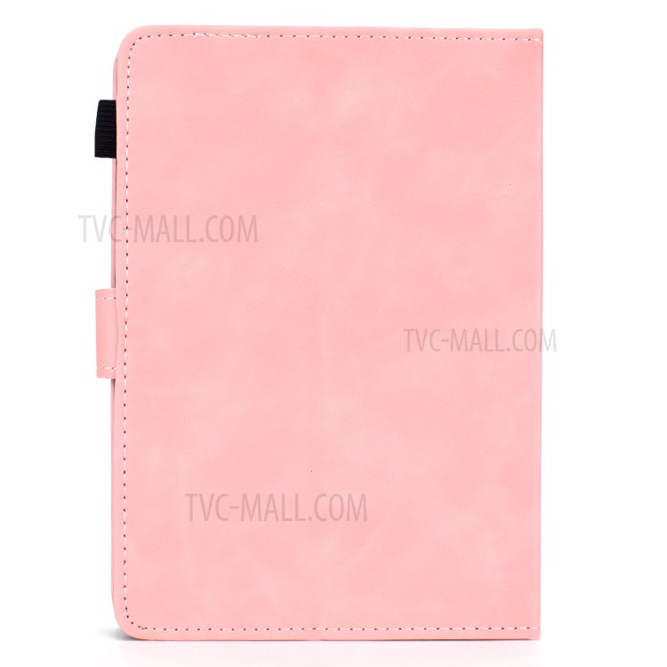 Caso Titular De La Tarjeta De Piel Universal Patrón Elefante Impreso Para PC Tablet 8 Pulgadas - Rosado-4