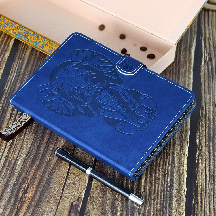 Caso Titular De La Tarjeta De Piel Universal Patrón Elefante Impreso Para PC Tablet 8 Pulgadas - Azul-10