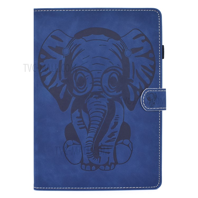 Caso Titular De La Tarjeta De Piel Universal Patrón Elefante Impreso Para PC Tablet 8 Pulgadas - Azul-3