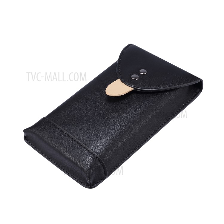 Universal Wear-resistant PU Leather Waist Bag Phone Pouch Holder for 5.5-6.7 inch - Black-8