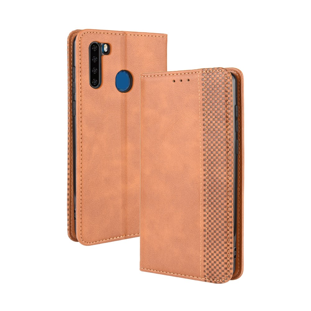 Vintage Style Leather Wallet Case for Blackview A80 Pro - Brown-2