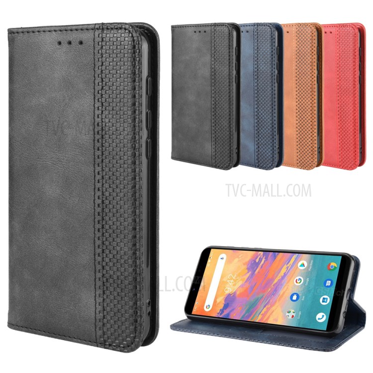 Auto-absorbed Retro Leather Special Cover for Umidigi A3s - Black-14