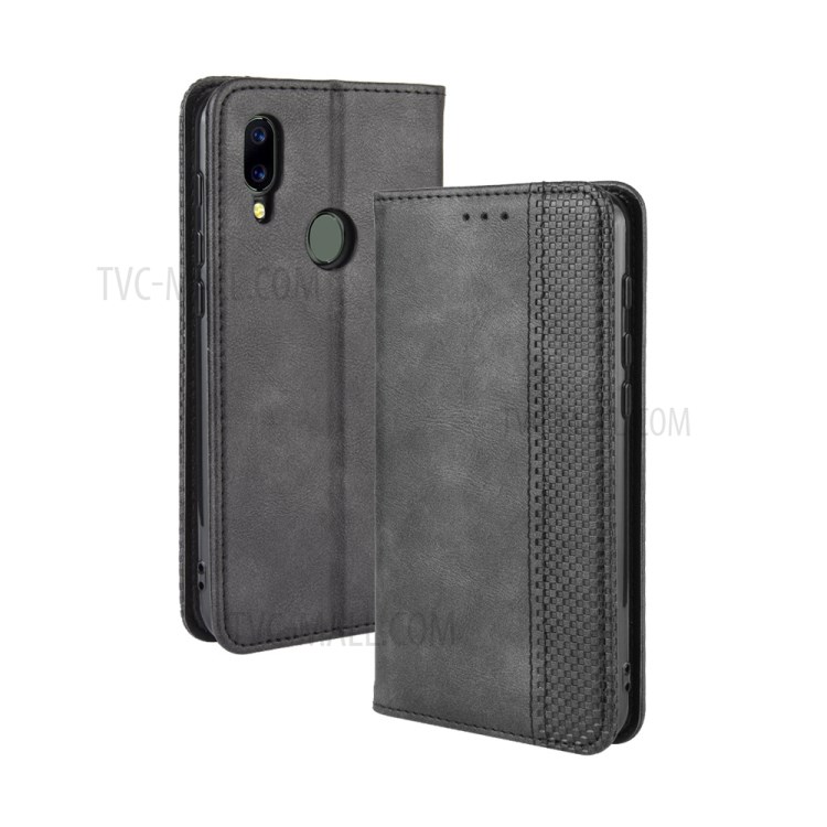 Auto-absorbed Retro Leather Special Cover for Umidigi A3s - Black-2