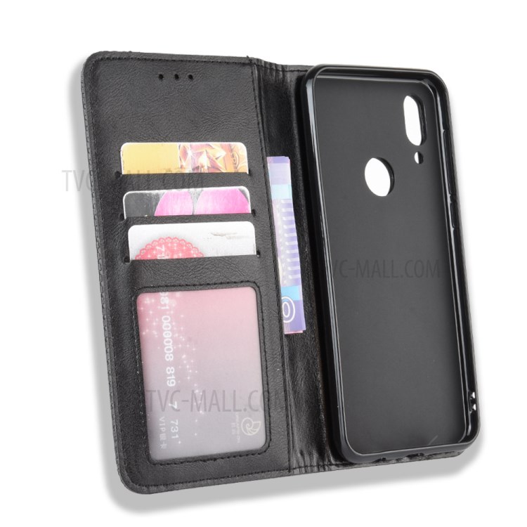 Auto-absorbed Retro Leather Special Cover for Umidigi A3s - Black-4
