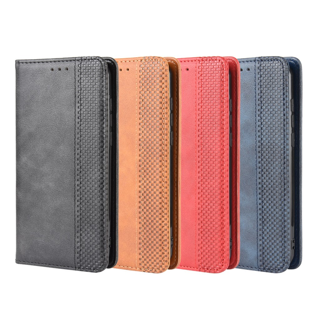 Vintage Style Wallet Leather Stand Case for Blackview A60 Pro - Black-12