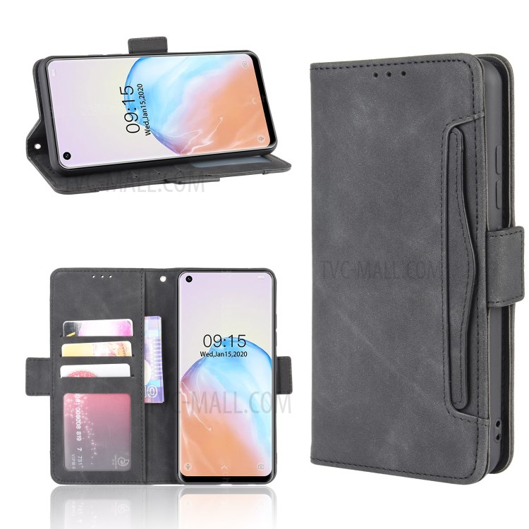 Multiple Card Slots Leather with Wallet Phone Back Shell for Oukitel C18 Pro - Black-1