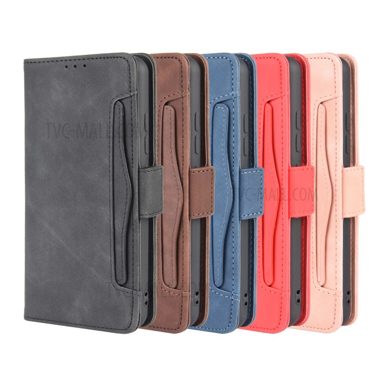 Multiple Card Slots Leather with Wallet Phone Back Shell for Oukitel C18 Pro - Black-13