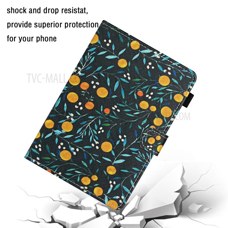 Pattern Printing Card Slots Stand Leather Tablet Cover for 10-inch Tablets - Orange-5