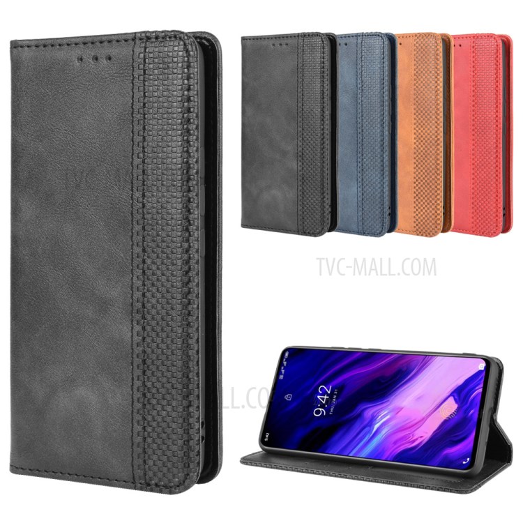 Auto-absorbed Retro PU Leather Shell Wallet Cell Phone Cover for Umidigi S5 Pro - Black-12