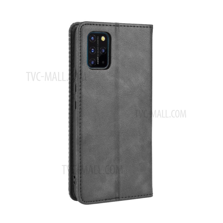 Retro PU Shell Couro Tampa Do Telefone Celular Carteira Absorvida Automaticamente Para Umidigi S5 Pro - Preto-8